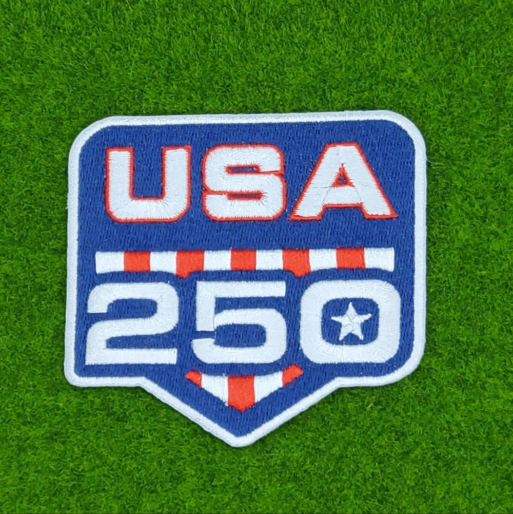 USA 250 Anniversary Football Embroidered Iron On 3.50" Patch